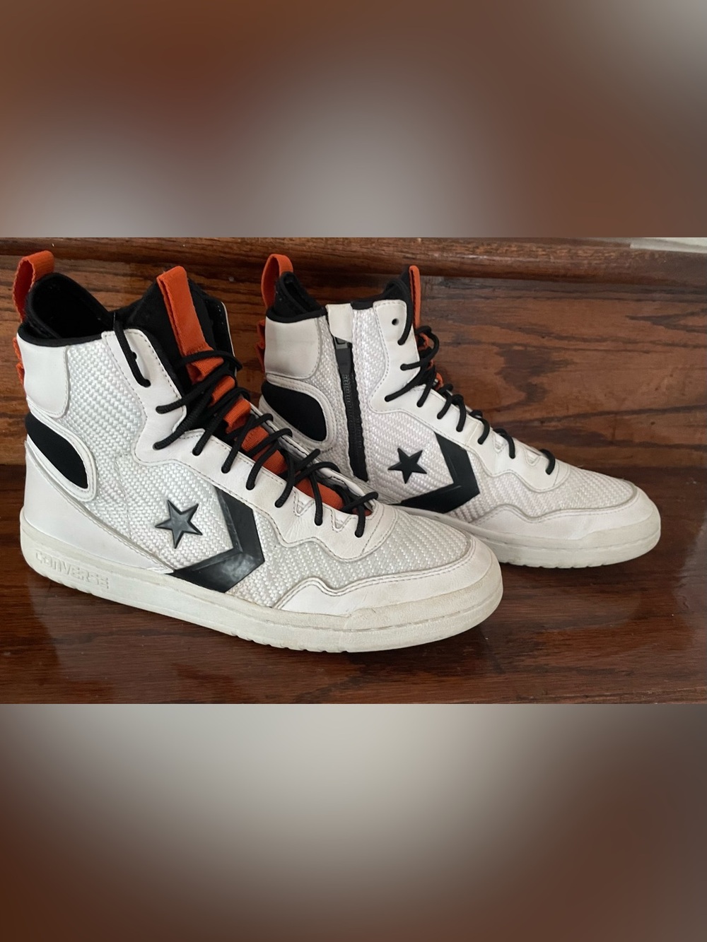 Converse Fastbreak Hi White Black Campfire Orange Sneakers Women’s 9.5 Men’s 8